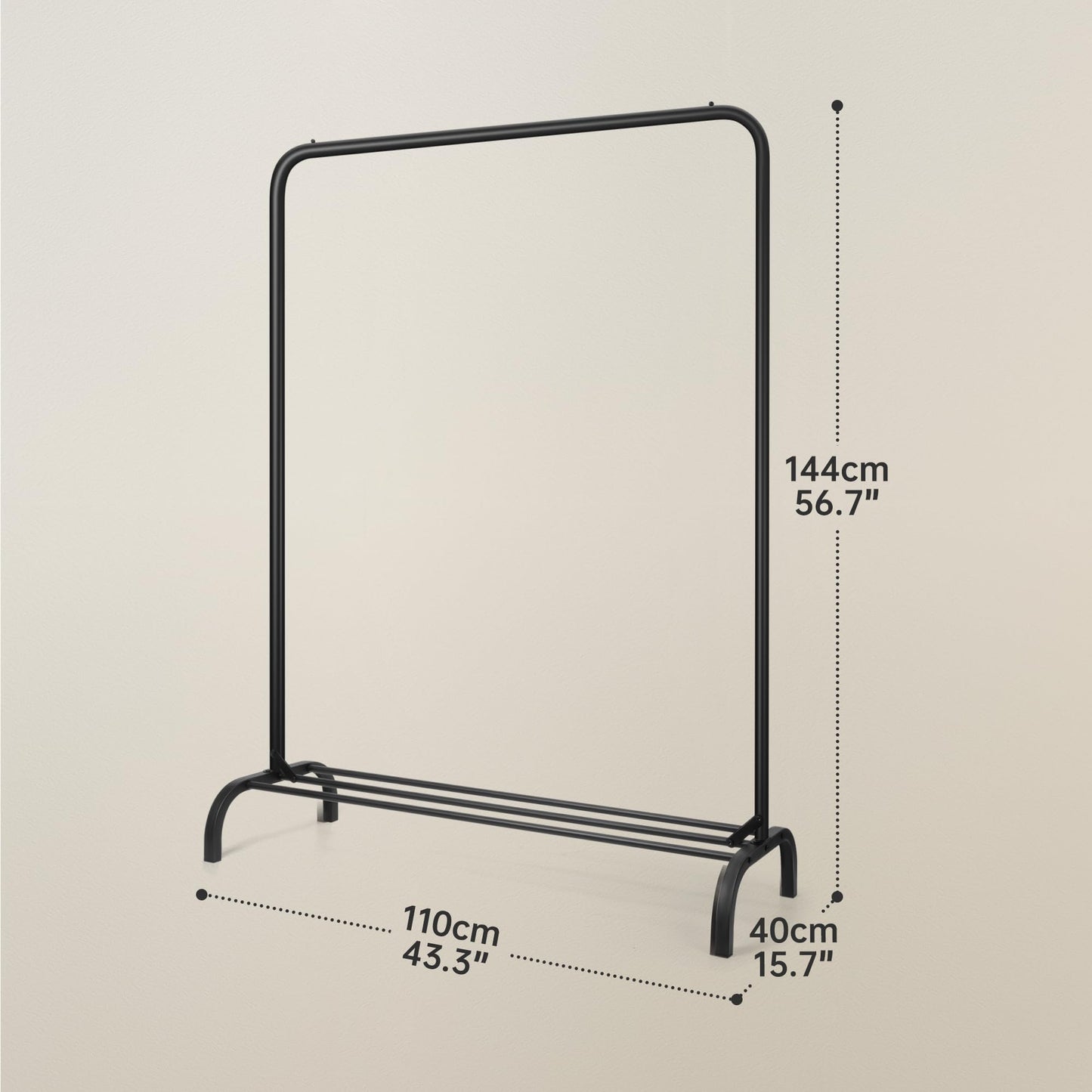 Sturdy Clothes Rail Rack with Storage Shelf