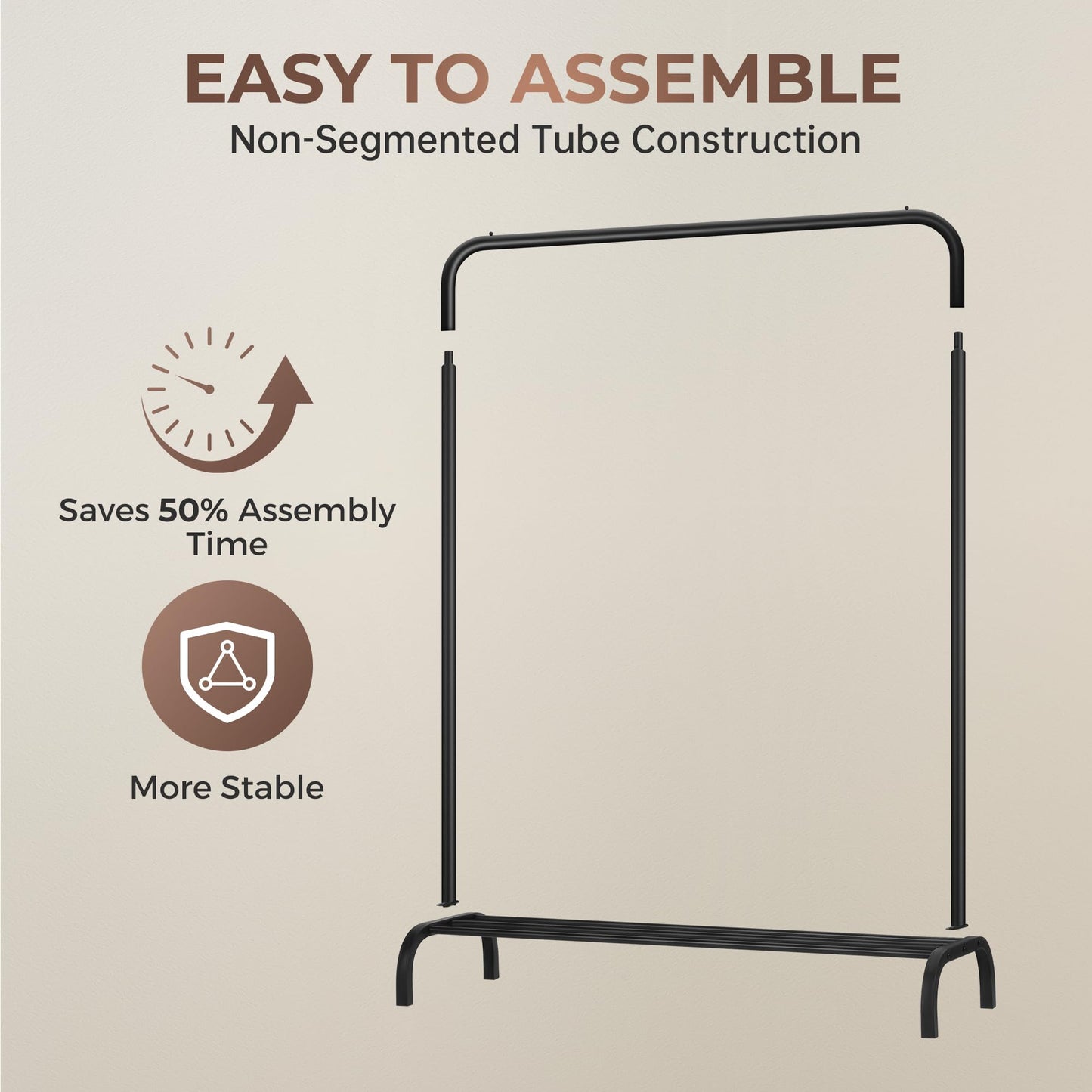 Sturdy Clothes Rail Rack with Storage Shelf